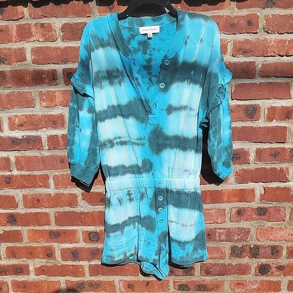 Something Navy Tie-Dye Romper - Picture 1 of 8